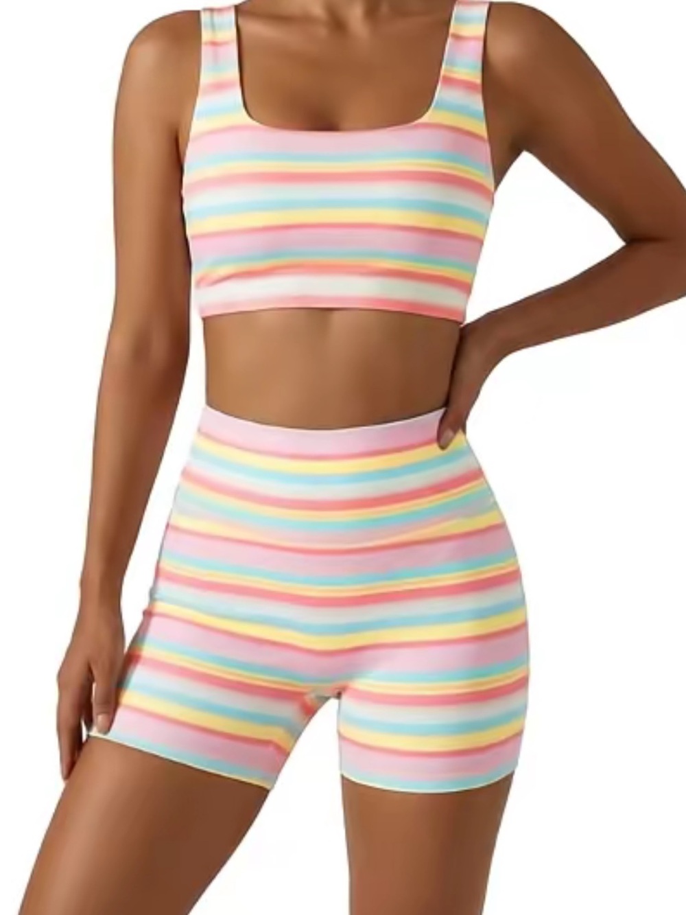 striped workout set